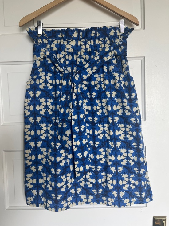 Porridge Dresses & Skirts - Anthropologie Blue Floral Paperbag Waist Skirt with Tie